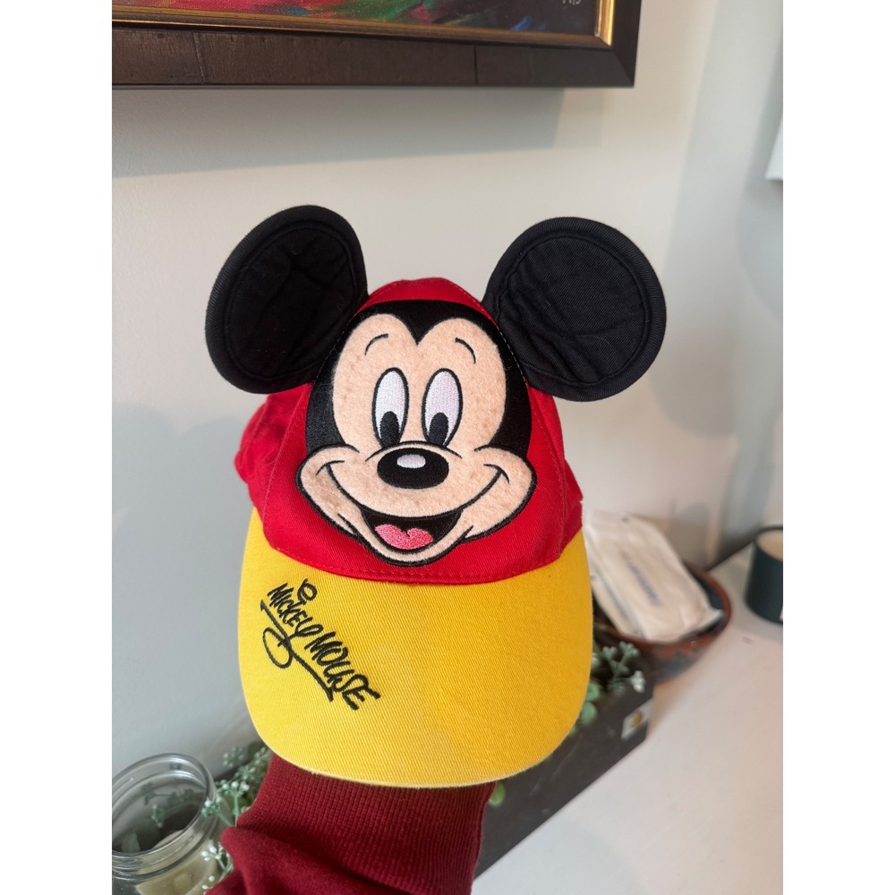 Disney Mickey Mouse Toddler Hat Disney World Red Yellow 3D Ears Baseball Cap